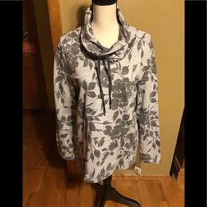 COPY - Karen Scott Charcoal Heather Flowers Top